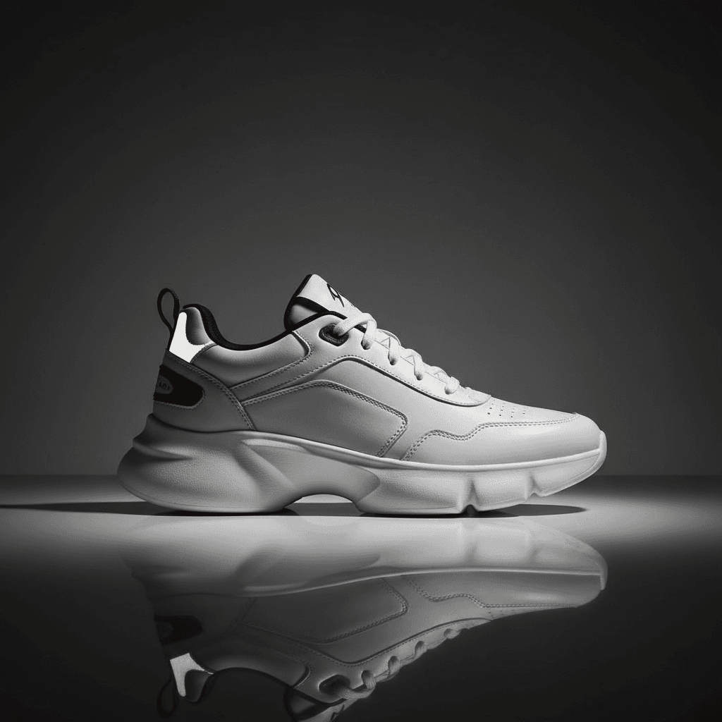 Sneaker product shot with dramatic lighting